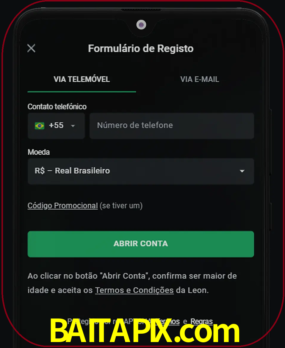 Abra o aplicativo e inicie o processo de registro.