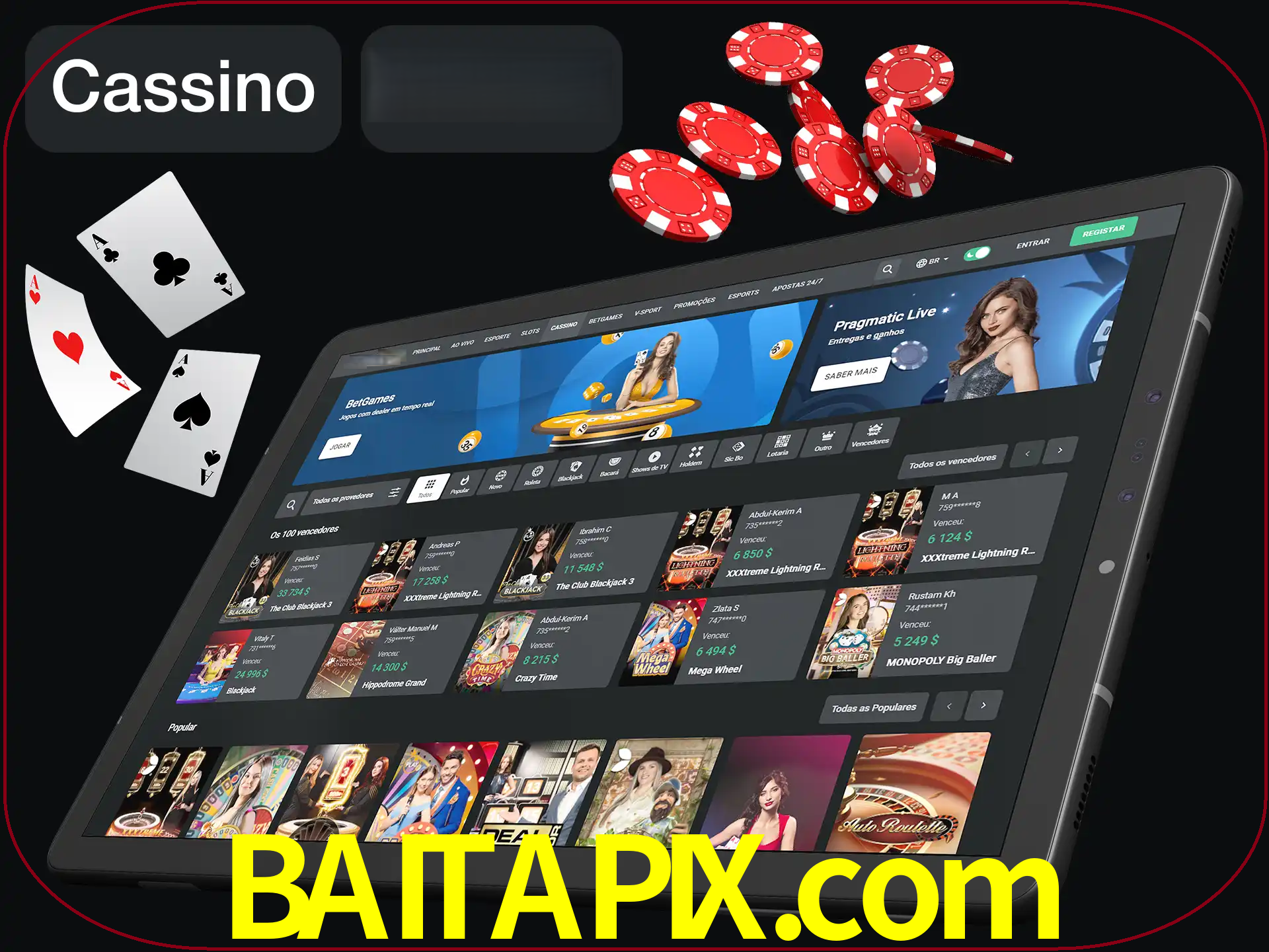 Jogue vários jogos de cassino em nosso cassino.