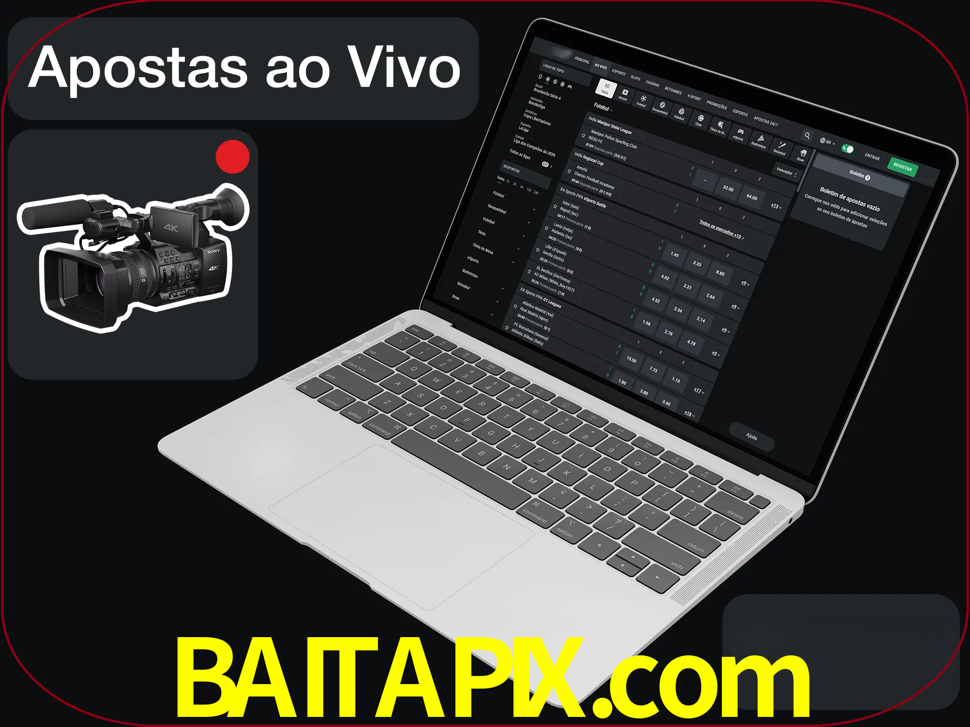 Aposte em formato ao vivo em nosso site.