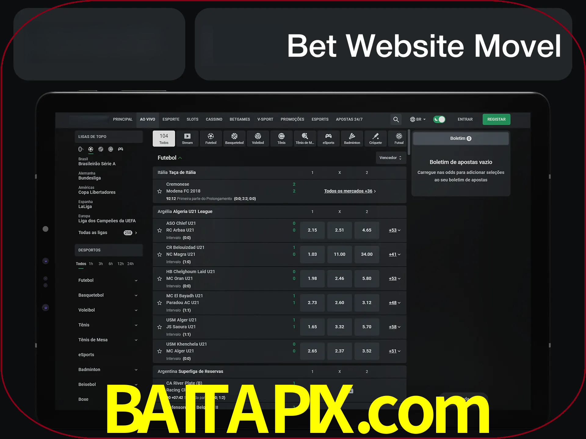 Use nosso website em qualquer dispositivo.