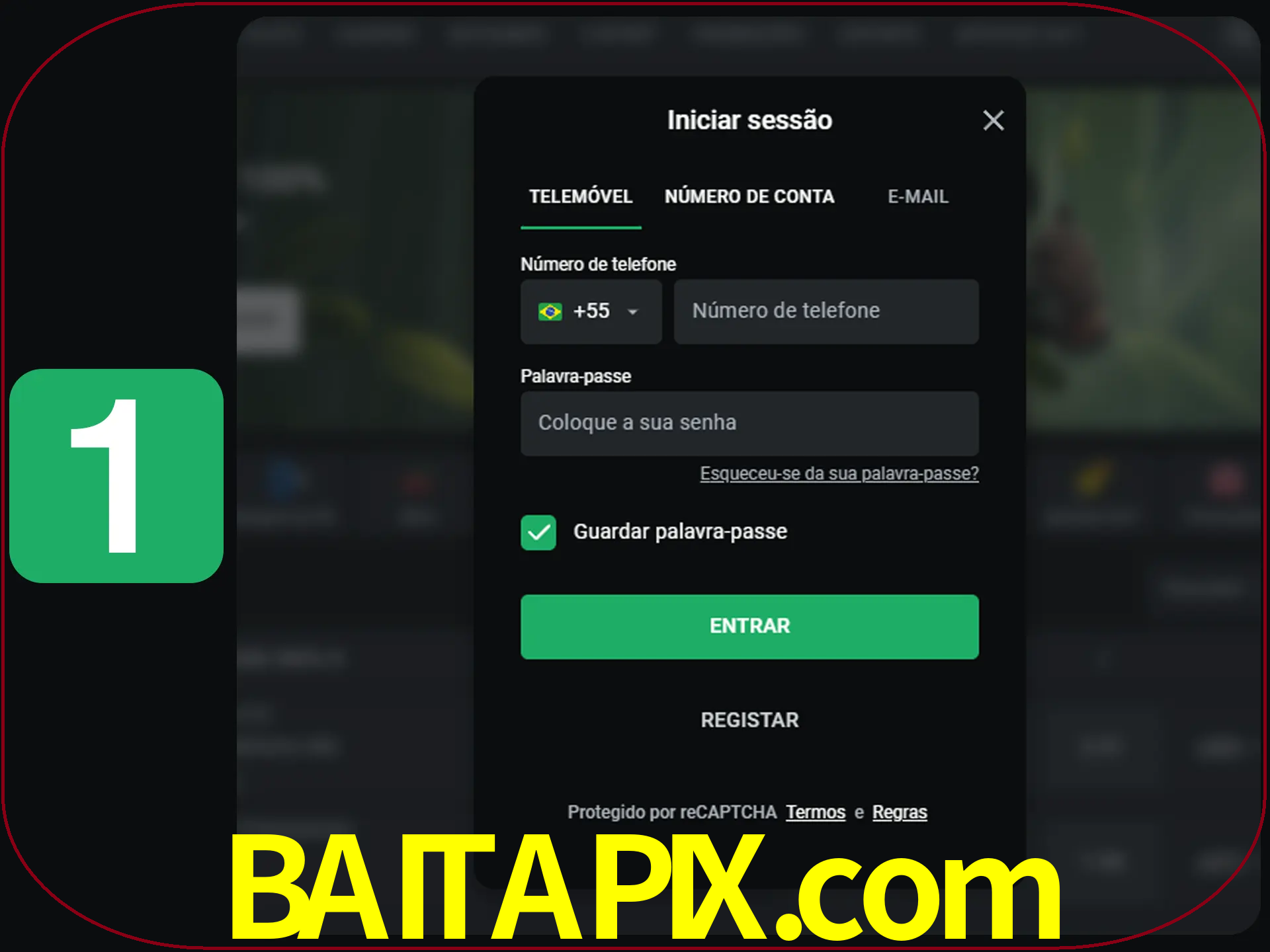 Clique no botão Entrar.